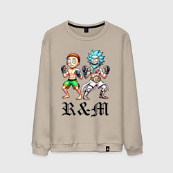 Свитшот хлопковый мужской Rick and Morty - mixed martial arts, цвет: миндальный