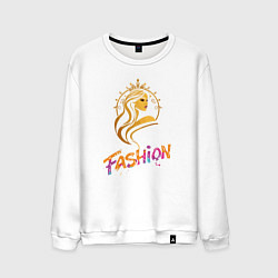 Свитшот хлопковый мужской Fashion - портрет девушки, цвет: белый