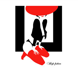 Свитшот хлопковый мужской Девушка в красной шляпе, цвет: белый — фото 2