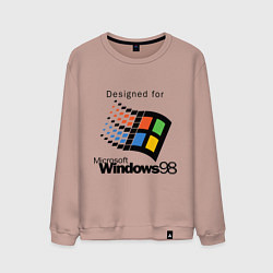 Свитшот хлопковый мужской Предназначен для windows 98, цвет: пыльно-розовый