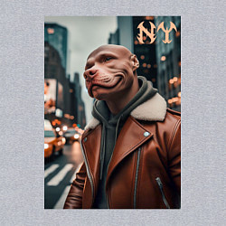 Свитшот хлопковый мужской Чувак питбуль смотрящий Нью-Йорка - нейроарт, цвет: меланж — фото 2