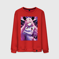 Свитшот хлопковый мужской Zero two Darling in the Franxx - ai art, цвет: красный