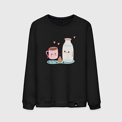 Свитшот хлопковый мужской Кофе с молоком, цвет: черный