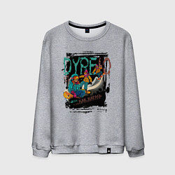 Свитшот хлопковый мужской Дурею от сноуборда, как карась от прикормки, цвет: меланж