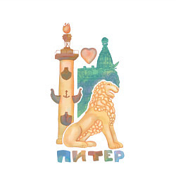 Свитшот хлопковый мужской Карамельный Питер, цвет: белый — фото 2