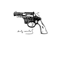 Свитшот хлопковый мужской Andy Warhol revolver sketch, цвет: белый — фото 2