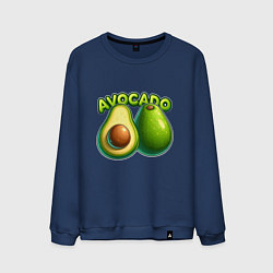Свитшот хлопковый мужской Авокадо с надписью, цвет: тёмно-синий