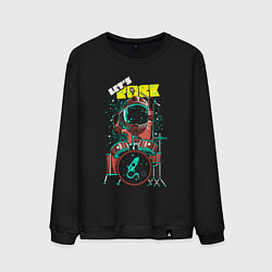 Свитшот хлопковый мужской Lets rock, цвет: черный