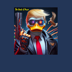 Свитшот хлопковый мужской Donald Trump is the duck of peace - joke, цвет: тёмно-синий — фото 2