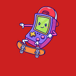 Свитшот хлопковый мужской Тетрис на скейте, цвет: красный — фото 2