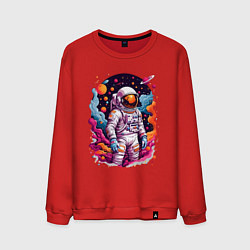 Свитшот хлопковый мужской Космонавт, цвет: красный