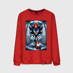 Свитшот хлопковый мужской Ежик Шедоу сурово идёт, цвет: красный