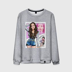 Свитшот хлопковый мужской Blackpink - Jisoo, цвет: меланж