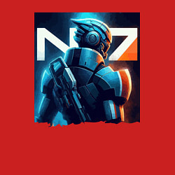 Свитшот хлопковый мужской Mass Effect - character ai art fantasy, цвет: красный — фото 2