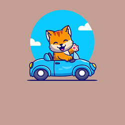 Свитшот хлопковый мужской Котик водитель, цвет: пыльно-розовый — фото 2