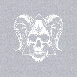 Свитшот хлопковый мужской Рогатый череп, цвет: меланж — фото 2