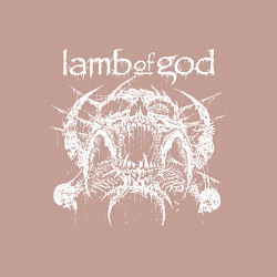 Свитшот хлопковый мужской Lamb of god - skull, цвет: пыльно-розовый — фото 2