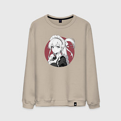 Свитшот хлопковый мужской Ретро горничная служанка, цвет: миндальный