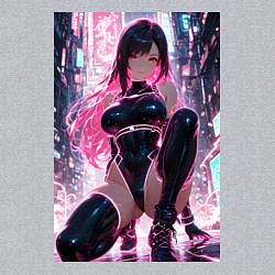 Свитшот хлопковый мужской Тифа Локхарт из Final Fantasy VII в стиле киберпан, цвет: меланж — фото 2