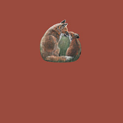 Свитшот хлопковый мужской Лиса и лисёнок, цвет: кирпичный — фото 2