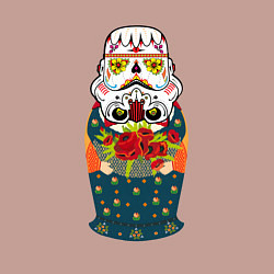 Свитшот хлопковый мужской Матрешка в расписном шлеме имперского штурмовика, цвет: пыльно-розовый — фото 2