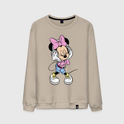Свитшот хлопковый мужской Minnie Mouse in music, цвет: миндальный