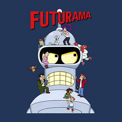 Свитшот хлопковый мужской Futurama all, цвет: тёмно-синий — фото 2