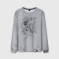 Свитшот хлопковый мужской Земляной червяк Джим стреляет, цвет: меланж