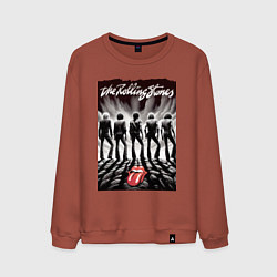 Свитшот хлопковый мужской Молодые Роллинги со спины - восход солнца, цвет: кирпичный