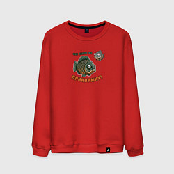 Свитшот хлопковый мужской Рыба просит прикормку, цвет: красный