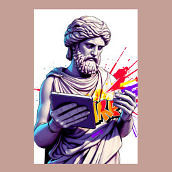 Свитшот хлопковый мужской Античная статуя и граффити, цвет: пыльно-розовый — фото 2