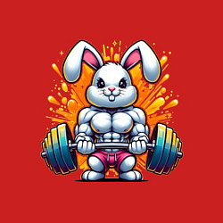 Свитшот хлопковый мужской Gym bunny barbell, цвет: красный — фото 2