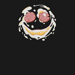 Свитшот хлопковый мужской Лакомый кусочек-яичница с улыбкой, цвет: черный — фото 2