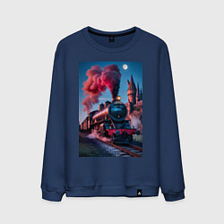 Свитшот хлопковый мужской Хогвартс-Экспресс, цвет: тёмно-синий
