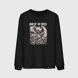 Свитшот хлопковый мужской Angel of the abyss, цвет: черный