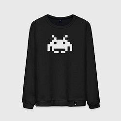 Свитшот хлопковый мужской Space invader, цвет: черный