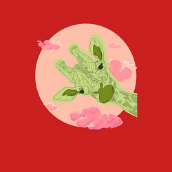 Свитшот хлопковый мужской Жирафик и розовые облака, цвет: красный — фото 2