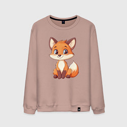 Свитшот хлопковый мужской Хитрый лисёнок, цвет: пыльно-розовый