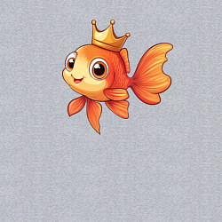 Свитшот хлопковый мужской Мультяшная золотая рыбка в короне, цвет: меланж — фото 2