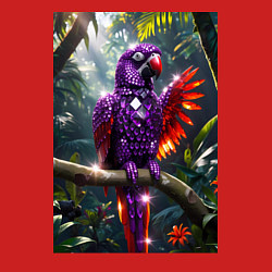 Свитшот хлопковый мужской Попугай из драгоценных камней, цвет: красный — фото 2