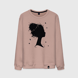 Свитшот хлопковый мужской Flower girl, цвет: пыльно-розовый