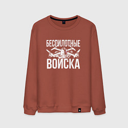 Свитшот хлопковый мужской Россия - беспилотные войска, цвет: кирпичный