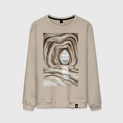 Свитшот хлопковый мужской Мраморная пещера, цвет: миндальный