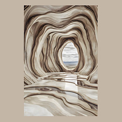 Свитшот хлопковый мужской Мраморная пещера, цвет: миндальный — фото 2