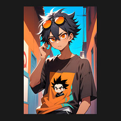 Свитшот хлопковый мужской Мальчик в солнечных очках, цвет: черный — фото 2