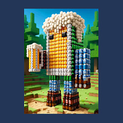 Свитшот хлопковый мужской Beer dude - Minecraft ai art, цвет: тёмно-синий — фото 2