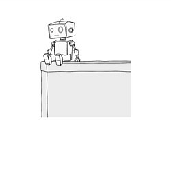 Свитшот хлопковый мужской Одинокий робот, цвет: белый — фото 2