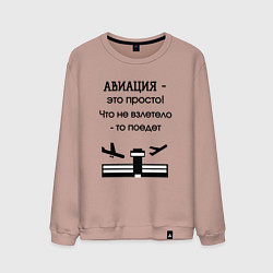 Свитшот хлопковый мужской Авиация это просто, цвет: пыльно-розовый
