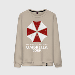 Свитшот хлопковый мужской Umbrella corporation logo, цвет: миндальный