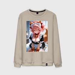 Свитшот хлопковый мужской Фейт Тамамо в костюме горничной, цвет: миндальный